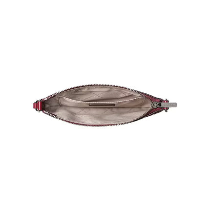 Michael Kors Women's Jet Set Small Pebbled Leather Convertible Wristlet Maroon