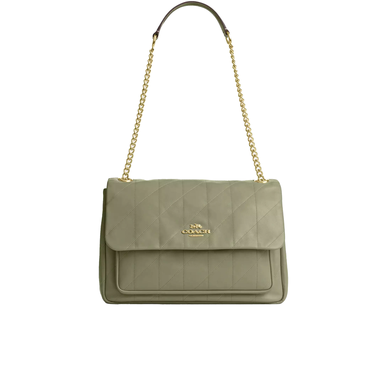 Coach Women's Elodie Crossbody Bag With Quilting Gold/Pistachio