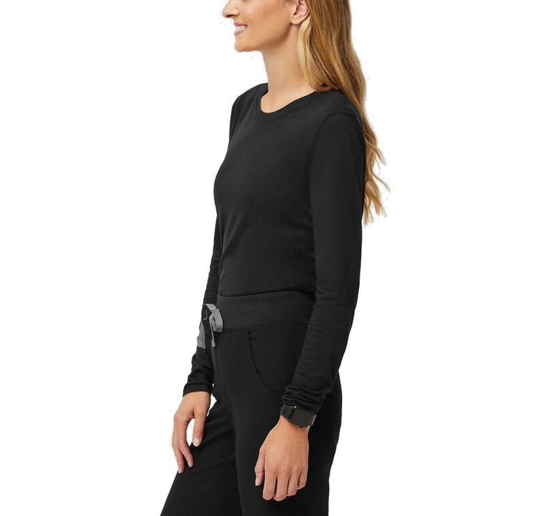 FIGS Women's Supersoft Longsleeve Underscrub Black