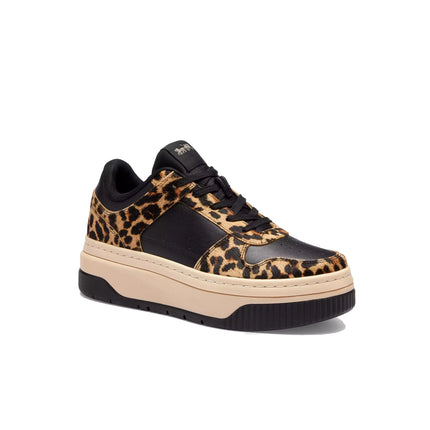 Coach Women's Platform Sneaker With Leopard Print Black/Leopard