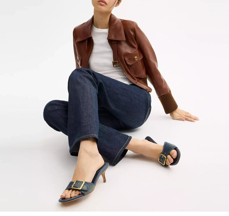 Coach Women's Margot Sandal In Loved Denim Dark Indigo