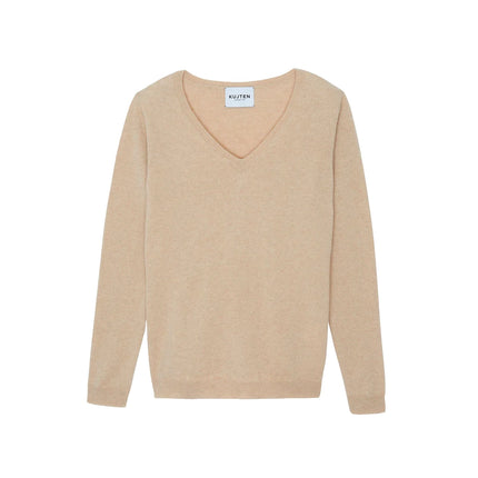 KUJTEN Women's Vicky V-Neck Cashmere Sweater Organic