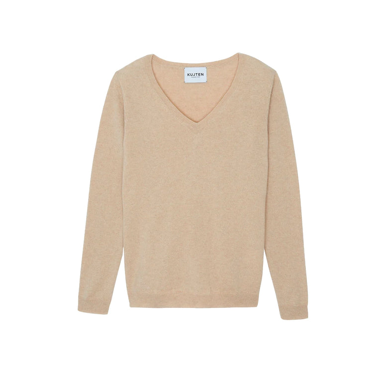 KUJTEN Women's Vicky V-Neck Cashmere Sweater Organic