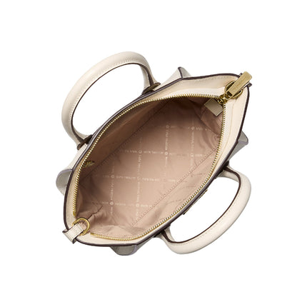 Michael Kors Women's Avril Small Pebbled Leather Satchel Light Cream