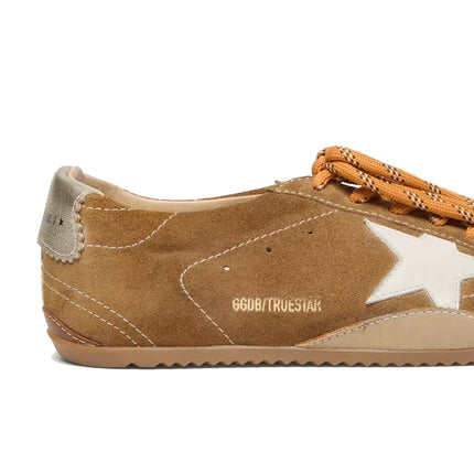 Golden Goose Women's True Star in Tobacco Colored Suede with White Star and Platinum
