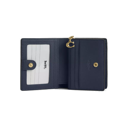 Coach Women's Snap Wallet In Signature Denim Gold/Indigo