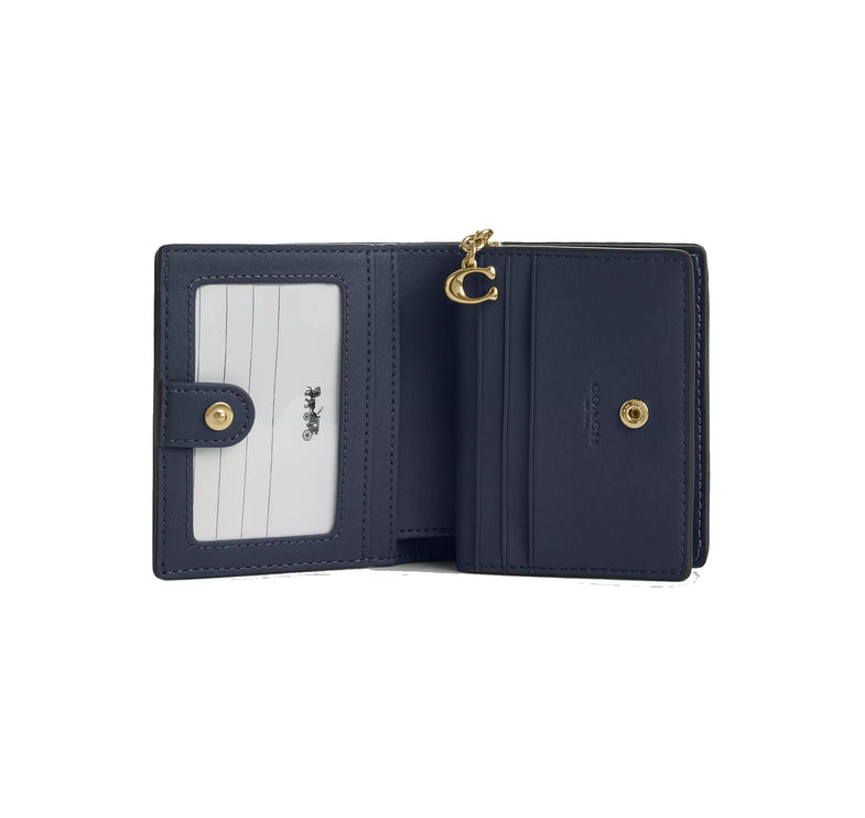 Coach Women's Snap Wallet In Signature Denim Gold/Indigo