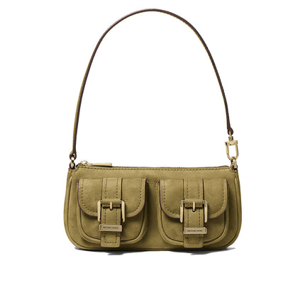 Michael Kors Women's Zoe Small Suede Convertible Pochette Pistachio