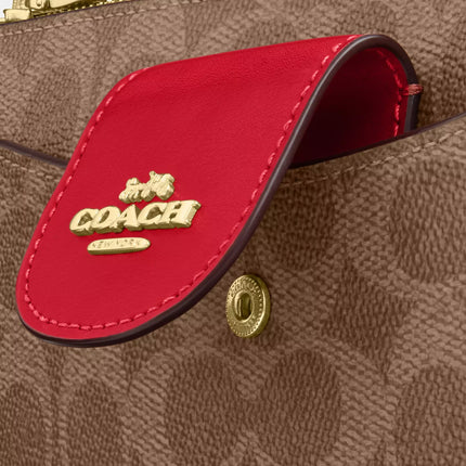 Coach Women's Poppy Crossbody Bag In Signature Canvas Gold/Tan/Carnation