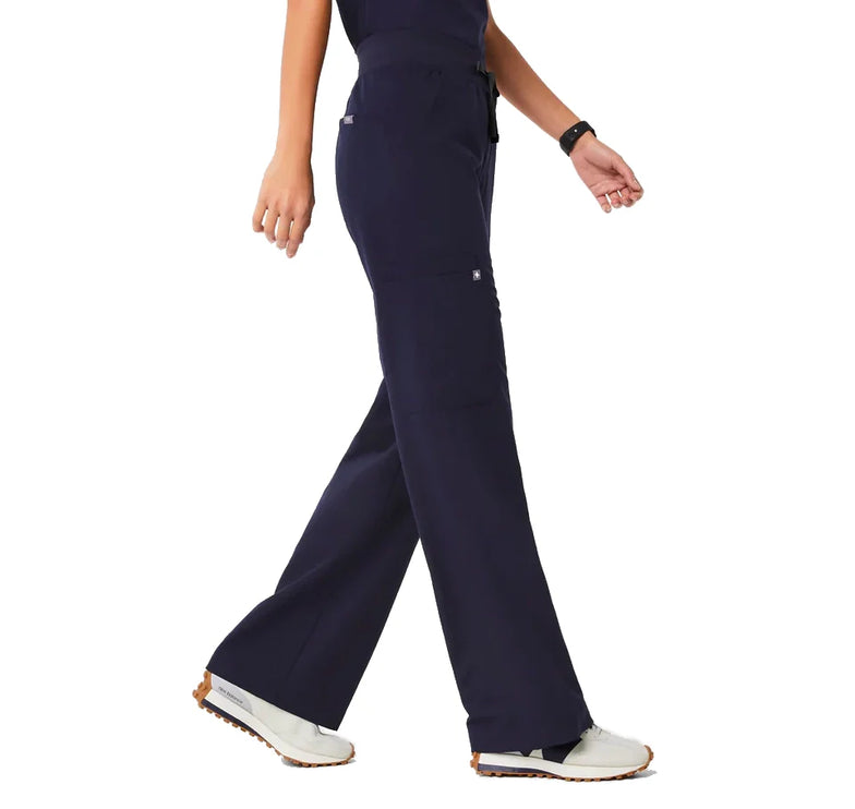 FIGS Women's High Waisted Isabel Wide Leg Scrub Pants Navy