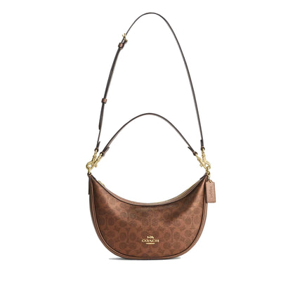 Coach Women's Aria Shoulder Bag In Signature Canvas Gold/Brown/Copper
