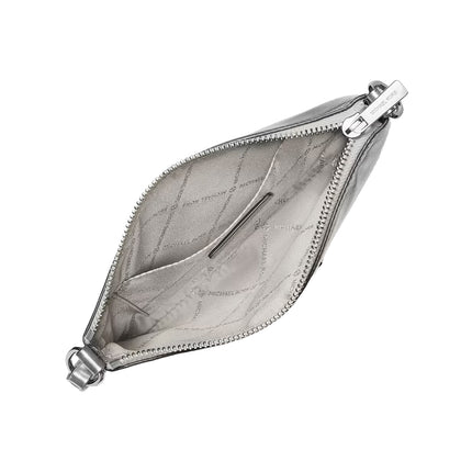 Michael Kors Women's Jet Set Small Metallic Wristlet Silver