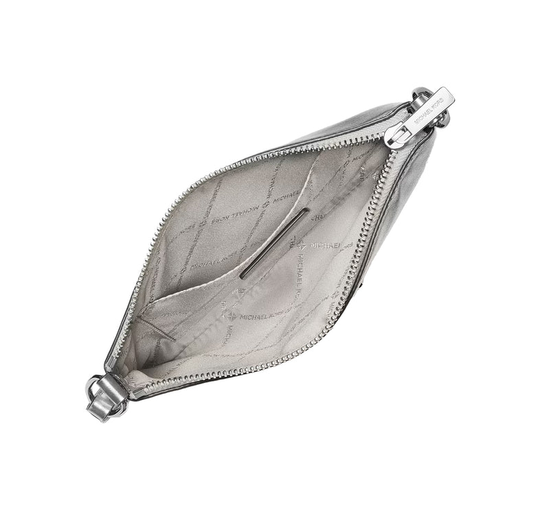 Michael Kors Women's Jet Set Small Metallic Wristlet Silver