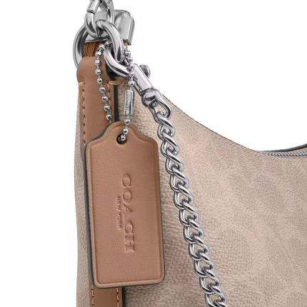 Coach Women's Caitlin Shoulder Bag In Signature Canvas Silver/Sand/Taupe