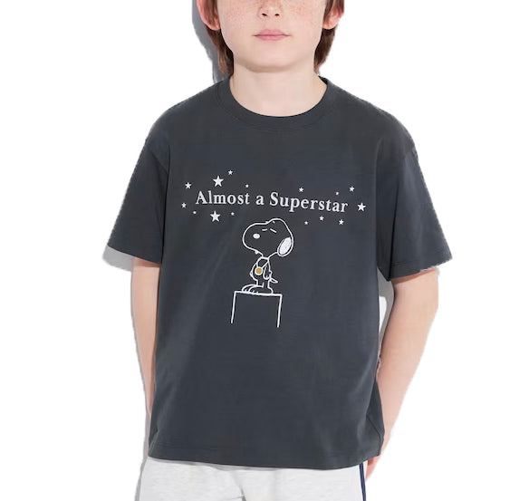 Uniqlo Kid's Peanuts UT Short Sleeve Graphic T-Shirt 08 Dark Gray