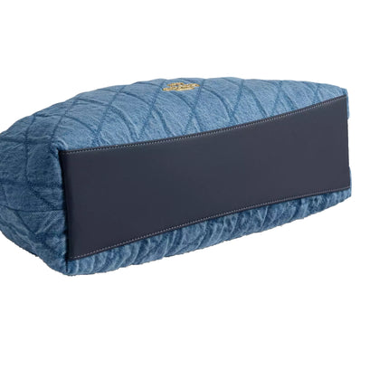 Coach Women's Evelyn Shoulder Bag In Regenerative Cotton With Quilting Gold/Indigo