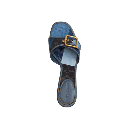 Coach Women's Margot Sandal With Signature Denim Patchwork Denim Multi