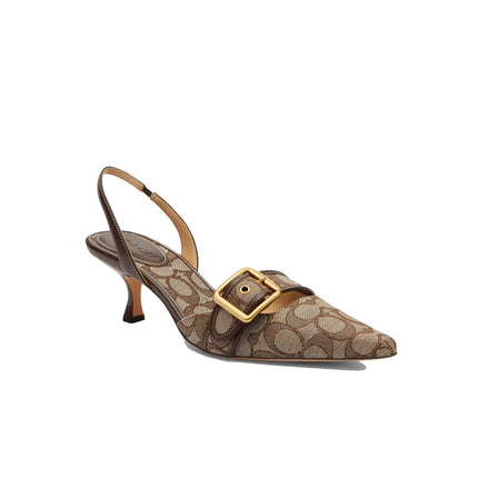 Coach Women's Margot Slingback In Signature Jacquard Oak/Maple