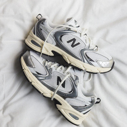 New Balance 530 Silver Metallic with Black Cement U530ESA
