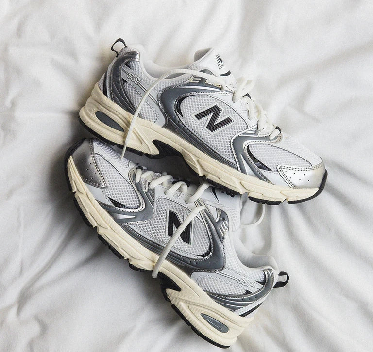 New Balance 530 Silver Metallic with Black Cement U530ESA