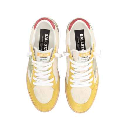 Golden Goose Women's Ball Star Sneakers Green Star Yellow Multi
