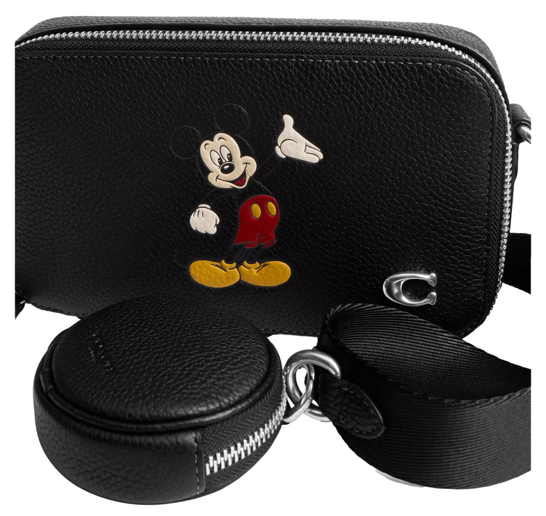 Coach Unisex Disney X Coach Charter Slim Crossbody Bag With Mickey Mouse Black