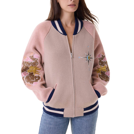 KUJTEN Women's Cashmere Bomber Nocta Jacket Oats White