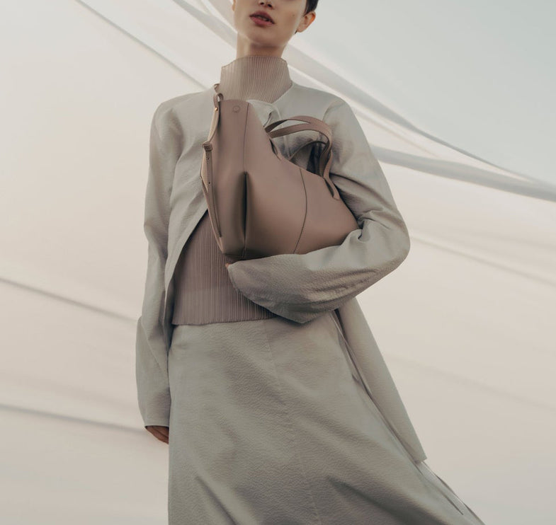 Polène Women's Cyme Mini Edition Textured Taupe