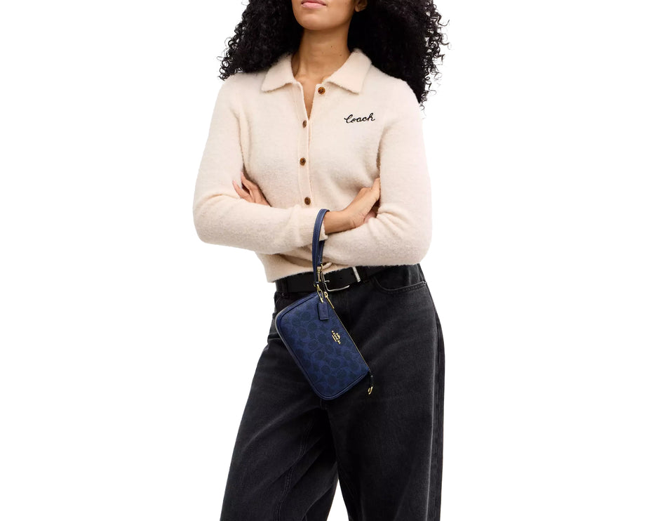 Coach Women's Nolita 19 In Signature Canvas Gold/Navy