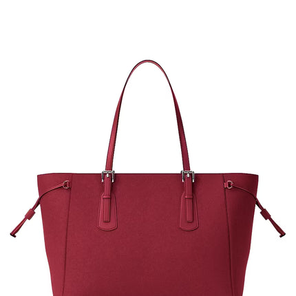 Michael Kors Women's Voyager Large Saffiano Leather Tote Bag Maroon
