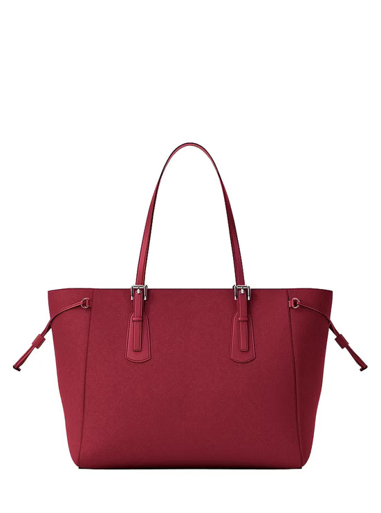 Michael Kors Women's Voyager Large Saffiano Leather Tote Bag Maroon
