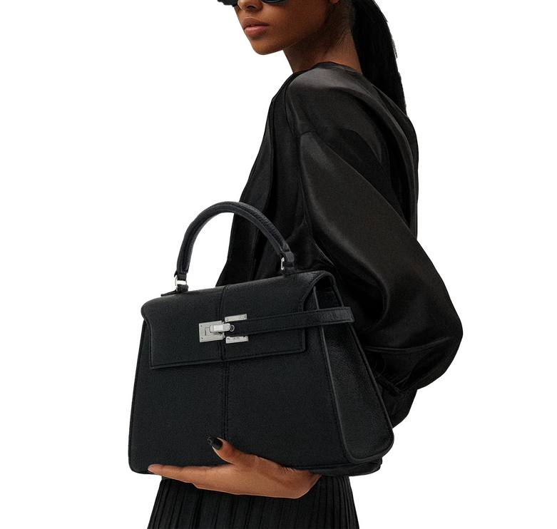 JW PEI Women's Elise Large Top Handle Bag Black/Silver