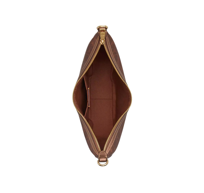 Coach Women's Aria Shoulder Bag In Signature Canvas Gold/Brown/Copper