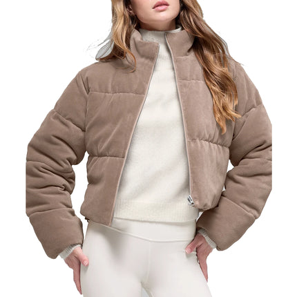 alo Women's Micro Corduroy Dreamy Puffer Chai Latte