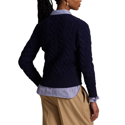 Polo Ralph Lauren Women's Cable-Knit Wool-Cashmere Cardigan Hunter Navy