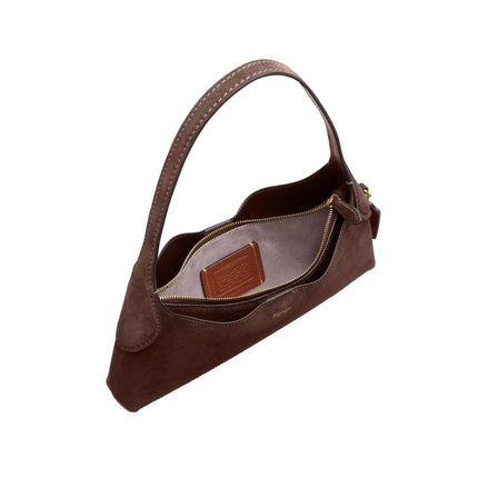 Coach Women's Brooklyn Shoulder Bag 26 Suede/Brass/Dark Chocolate