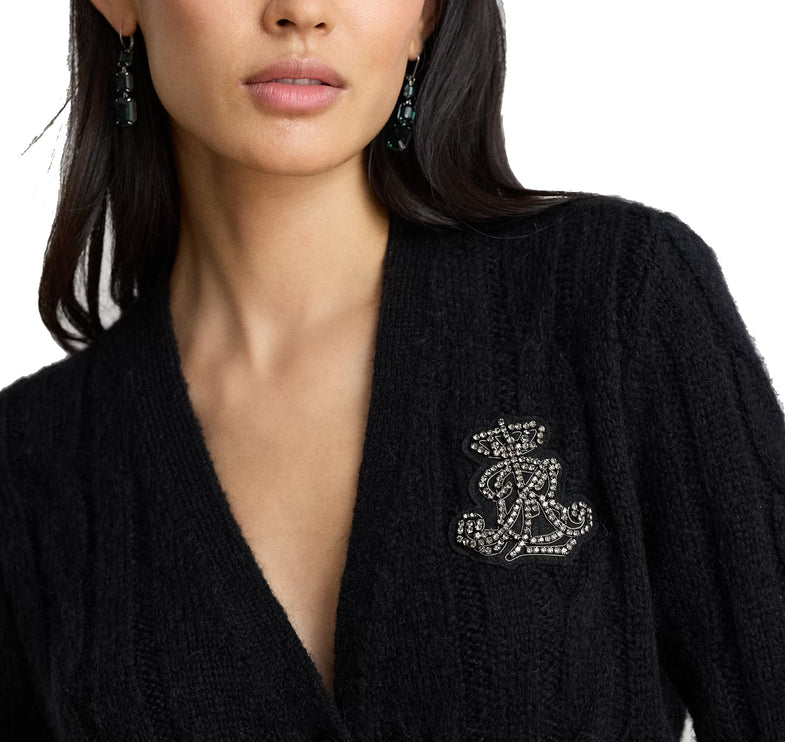Polo Ralph Lauren Women's Bullion Cable-Knit Cardigan Black