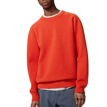 Uniqlo Unisex Washable Milano Ribbed Crew Neck Sweater 26 Orange