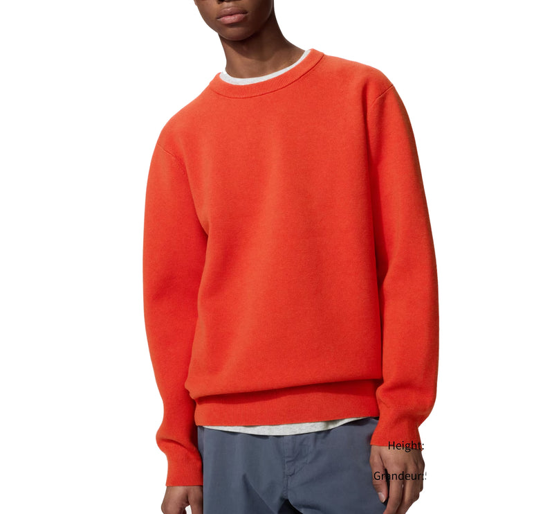 Uniqlo Unisex Washable Milano Ribbed Crew Neck Sweater 26 Orange