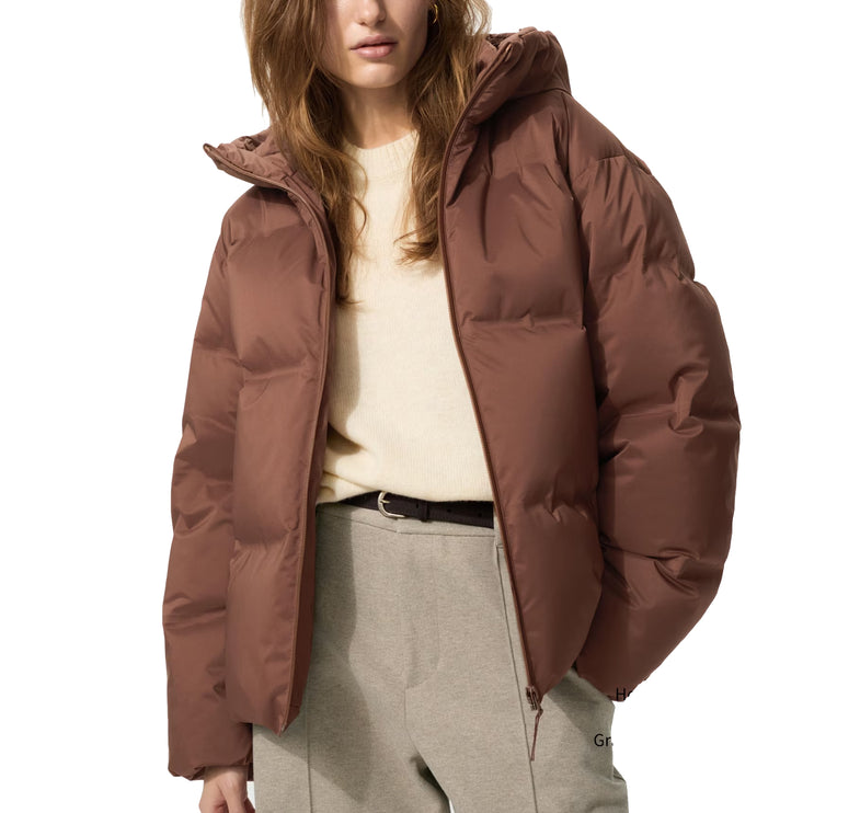 Uniqlo Women's Seamless Down Parka 36 Brown