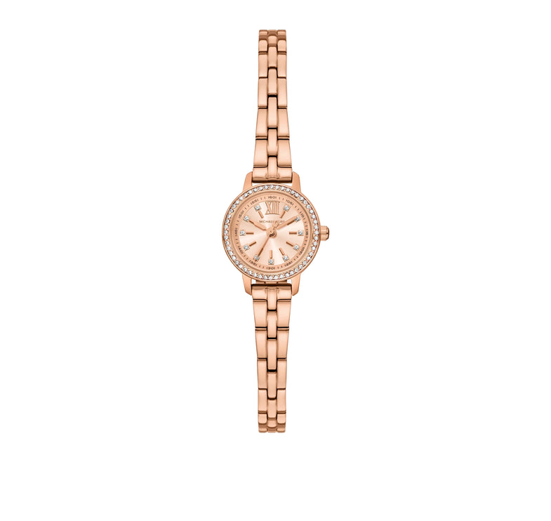 Michael Kors Women's Micro Melissa Pavé Rose Gold-Tone Watch MKO1312