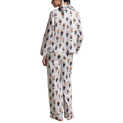 Polo Ralph Lauren Women's Polo Bear Cotton Sateen Pajama Set Evergreen