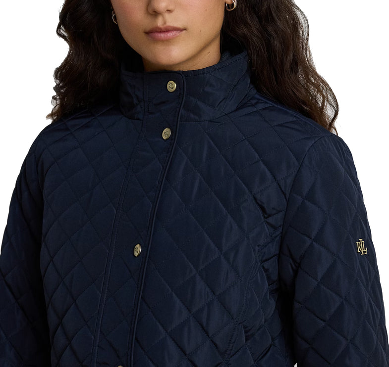 Polo Ralph Lauren Women's Diamond-Quilted Mockneck Jacket Dark Navy