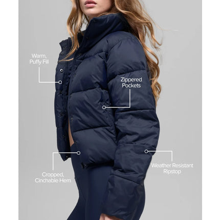 alo Women's Gold Rush Puffer Navy