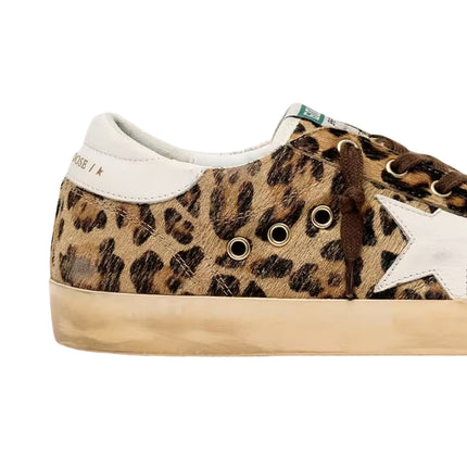 Golden Goose Women's Super-Star in Leopard Print Pony Skin with Leather Star