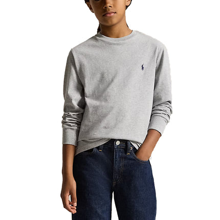 Polo Ralph Lauren Boy's Cotton Jersey Long-Sleeve Tee Andover Heather