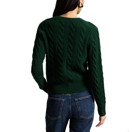 Polo Ralph Lauren Women's Cable-Knit Wool-Cashmere Cardigan College Green