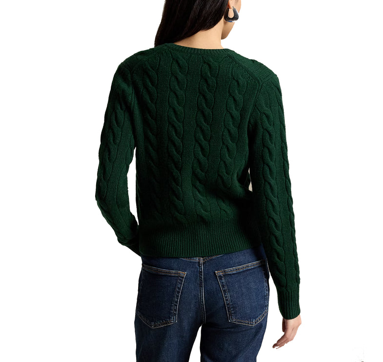 Polo Ralph Lauren Women's Cable-Knit Wool-Cashmere Cardigan College Green