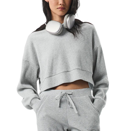 alo Women's Muse Hoodie Athletic Heather Grey