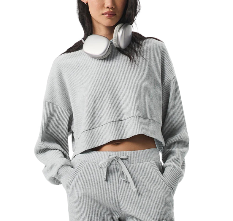 alo Women's Muse Hoodie Athletic Heather Grey